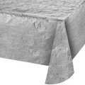 Creative Converting Metallic Silver Tablecloth, 108"x54", 12PK 38320